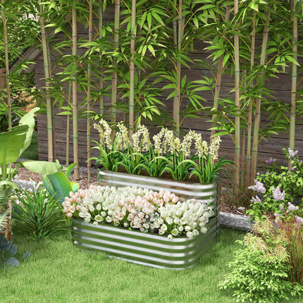 Silbernes Pflanzenregal für Garten oder Balkon, 118x45x30cm