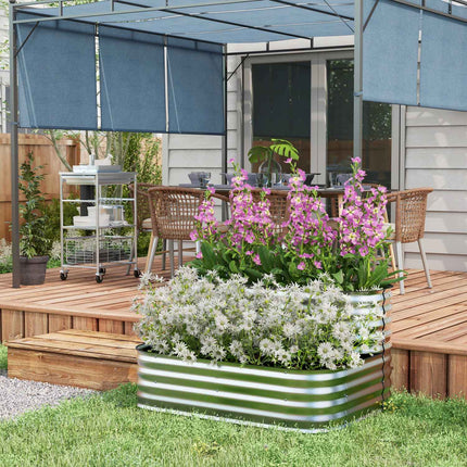 Silbernes Pflanzenregal für Garten oder Balkon, 118x45x30cm