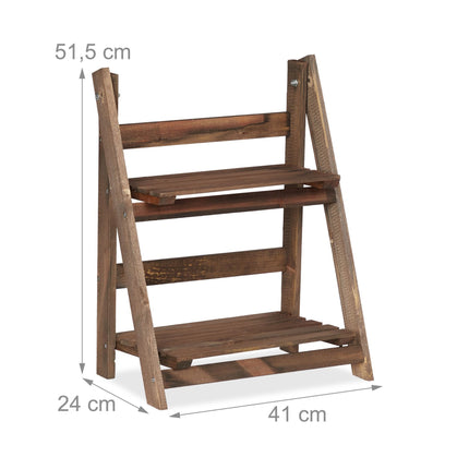 Blumentreppe Holz Dunkelbraun