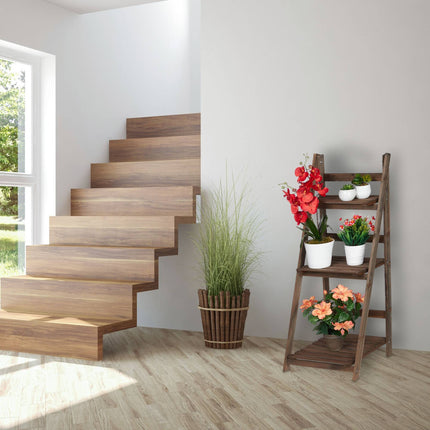 Blumentreppe Holz Dunkelbraun