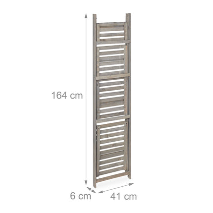 Blumentreppe Holz Grau