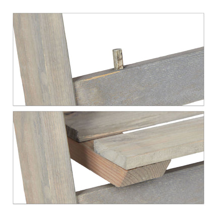 Blumentreppe Holz Grau