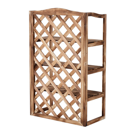 Plant stand in 3-tier spruce wood - space-saving indoor/outdoor use