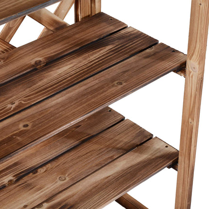 Plant stand in 3-tier spruce wood - space-saving indoor/outdoor use