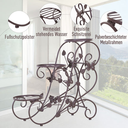 Dreistufiges Pflanzenregal aus Metall im französischen Stil, 76x27x67 cm