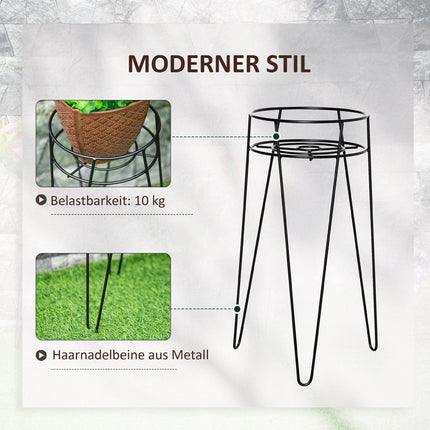 3er-Set Pflanzenständer aus schwarzem Metall für 16-cm-Töpfe