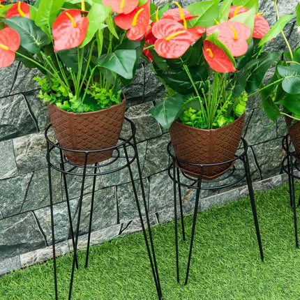 3er-Set Pflanzenständer aus schwarzem Metall für 16-cm-Töpfe
