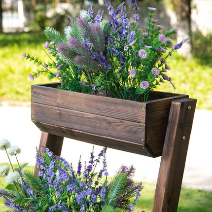 Support à fleurs en bois, escalier à fleurs, étagère à fleurs, escalier à plantes, étagère à plantes, marron, 61 x 48 x 118 cm