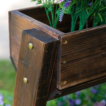 Support à fleurs en bois, escalier à fleurs, étagère à fleurs, escalier à plantes, étagère à plantes, marron, 61 x 48 x 118 cm