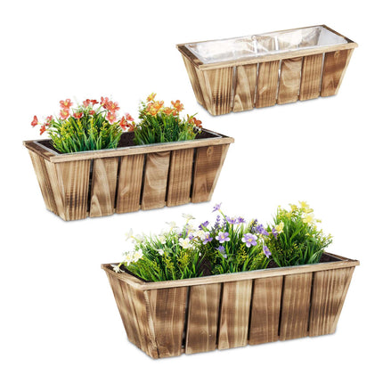 Jardinière en bois, lot de 3