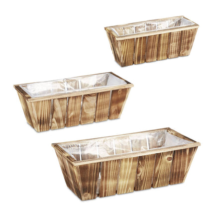 Jardinière en bois, lot de 3