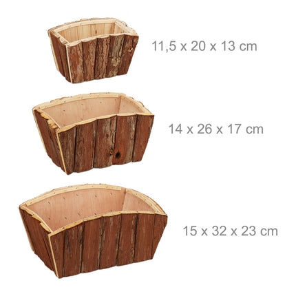 Dřevěný truhlík, sada 3 ks