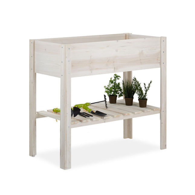Blumenkasten auf Beinen aus weißem Holz