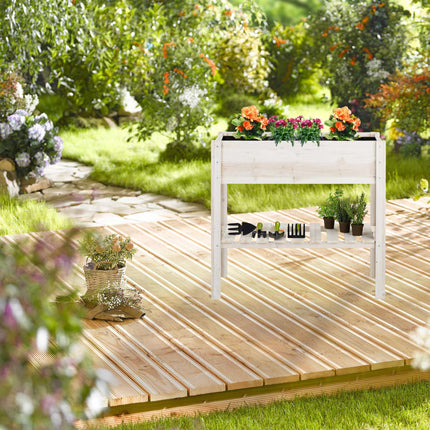 Flower box on legs in white wood