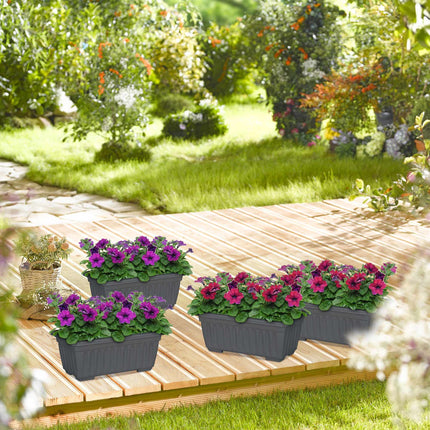 Flower box with 4 narrow flowers