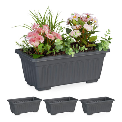 Flower box with 4 narrow flowers