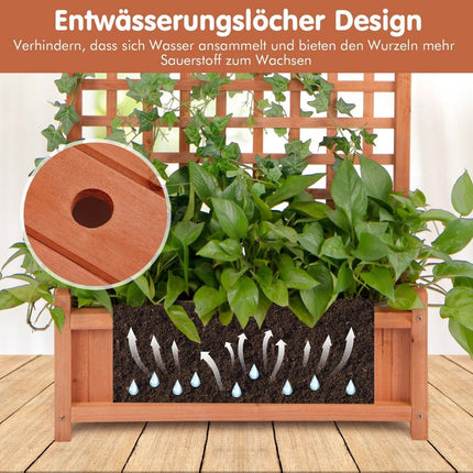 Blumenkasten mit Spalier &amp; Dach &amp; Spalier &amp; Abflusslöchern Pflanzkasten 75 x 33 x 181 cm
