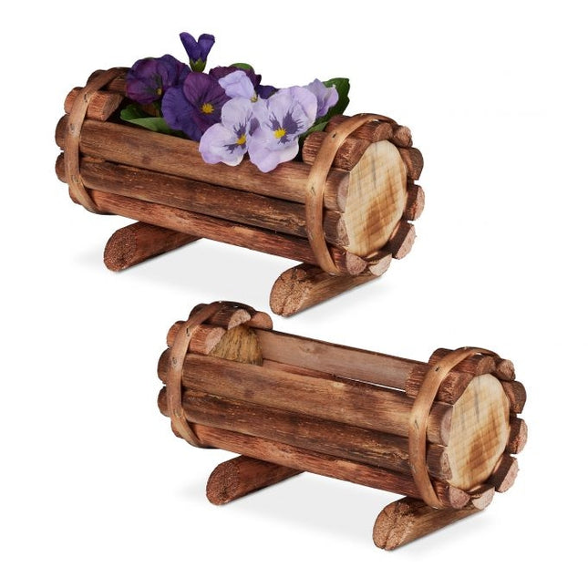 Blumentopf Holz 2er Set