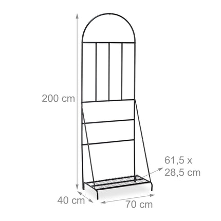Flower shelf with trellis