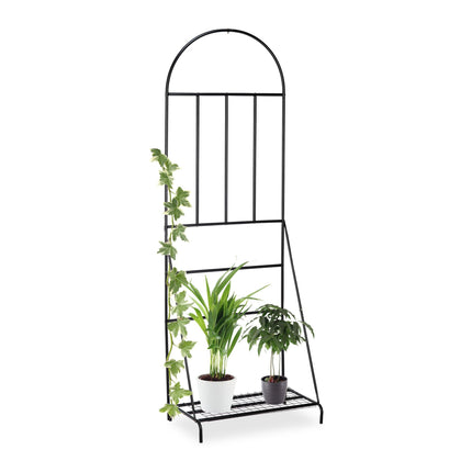 Flower shelf with trellis