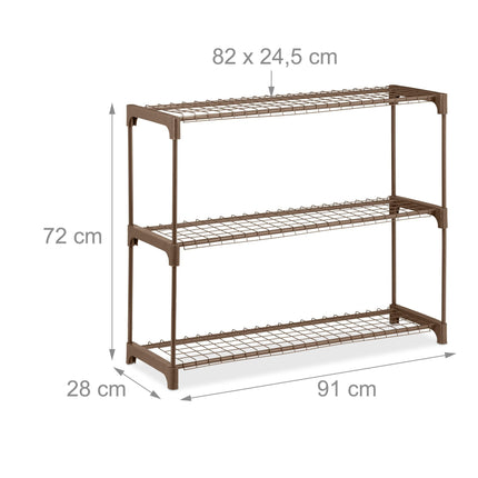 Flower stand in brown metal 3 levels