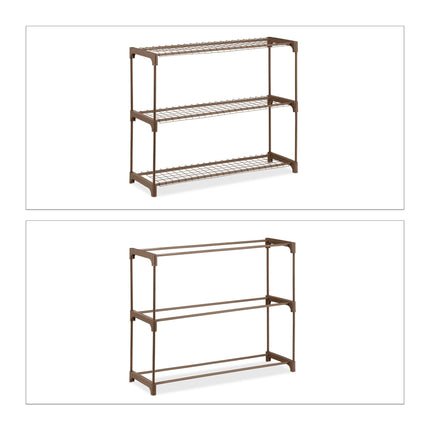 Flower stand in brown metal 3 levels