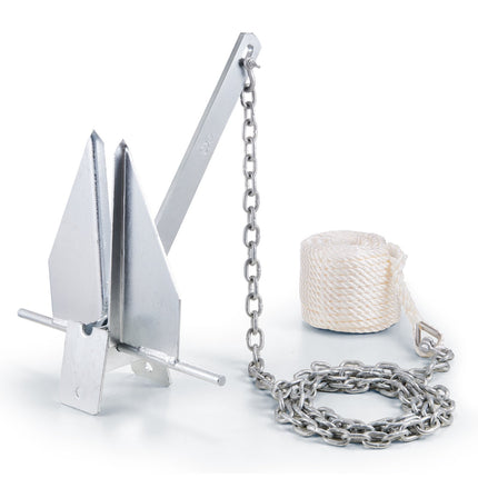 Fluke Anchor Kit, 8.5 lb Galvanized Steel, 75 ft Rope