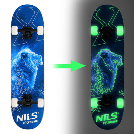 Fluorescenční skateboard se svítícími kolečky, 9vrstvá deska