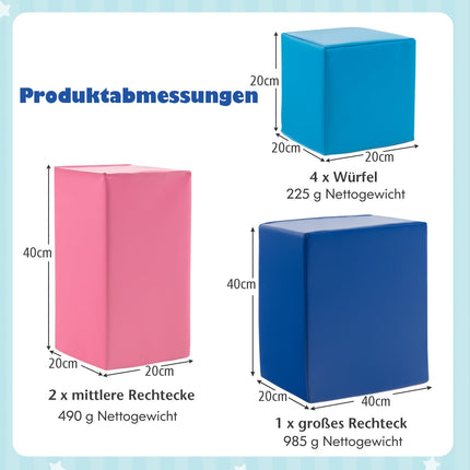 Schaumstoff-Bausteine-Set – 7 Teile, weich & langlebig