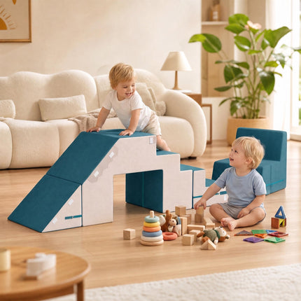 Foam Building Blocks for Toddlers, Blue – 2-Piece Set