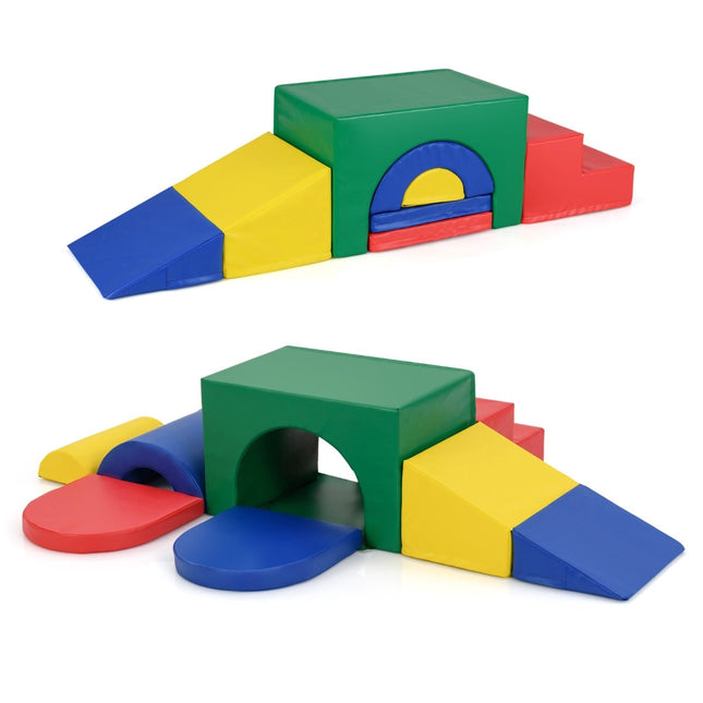 Kletterspiel-Schaumstoffblöcke für Kleinkinder – 7 Teile, PU-Leder
