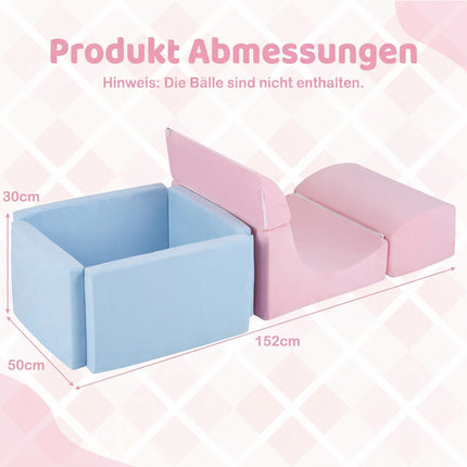 Foam Climbing Blocks & Ball Pit Set for Toddlers - Pink
