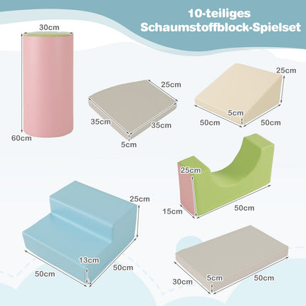 Schaumstoff-Kletterblöcke-Set, 10-teilig, weich & sicher