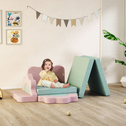 Schaumstoff-Kletterblöcke-Set, 12-teilig, Grün/Pink
