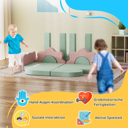 Schaumstoff-Kletterblöcke-Set, 12-teilig, Grün/Pink