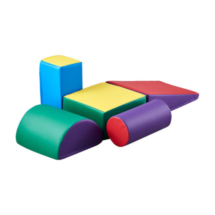 Foam Climbing Blocks Set, 5-Piece PU Leather Toddler Gym