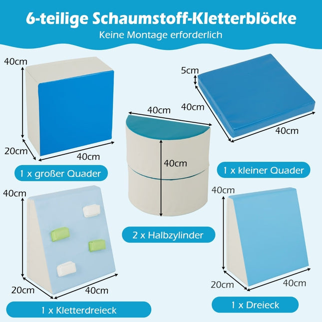 Schaumstoff-Kletterblöcke Set für Kleinkinder, 6-teiliges Indoor-Spiel