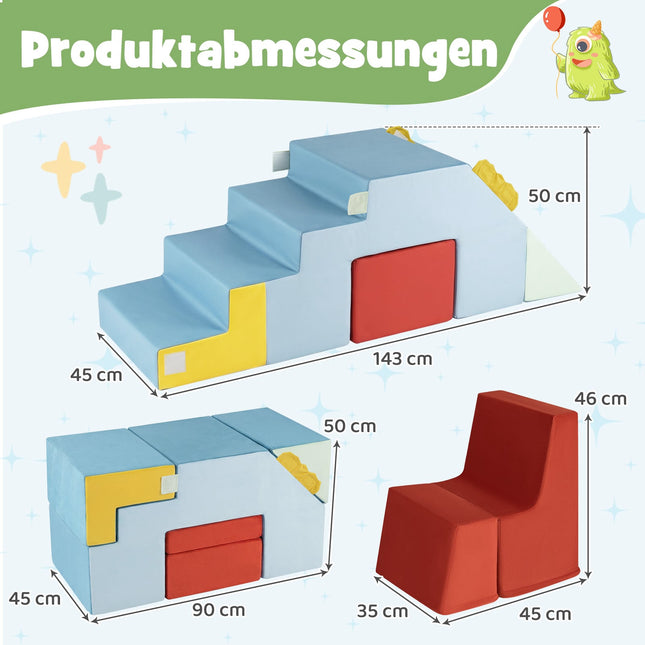 Schaumstoff-Kletterblöcke für Kinder mit Rutsche und Stufen