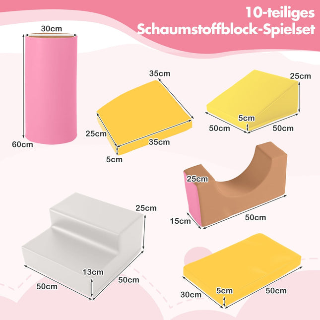 Schaumstoff-Kletterblöcke für Kleinkinder, 10-teiliges Set