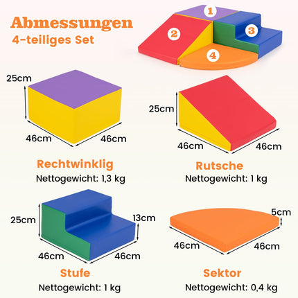 Schaumstoff-Spielbausteine – 4-teiliges Kletter- und Rutschset