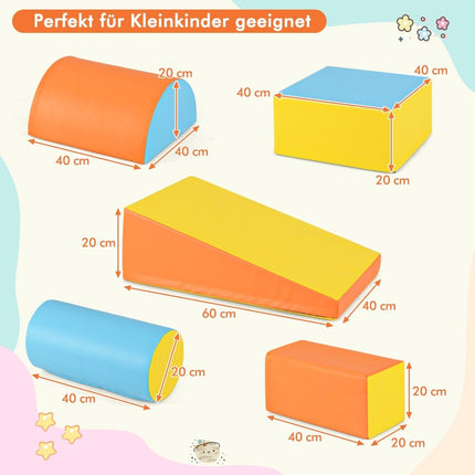 Foam Play Blocks Set – 5 Pcs, Soft Climbing Toys
