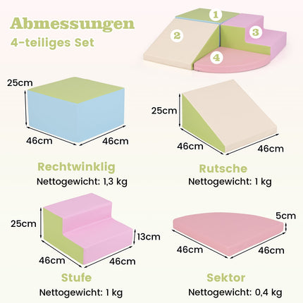 Foam Playset for Toddlers – 4-Piece Soft Climbing Blocks