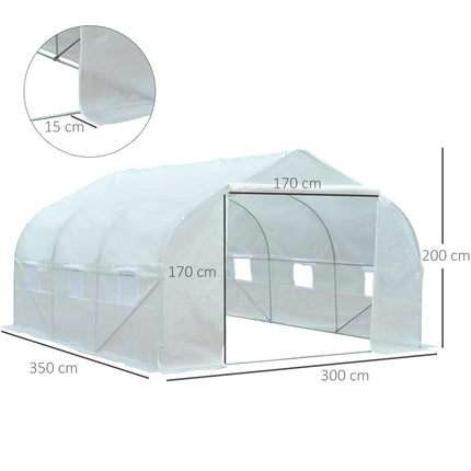 Gewächshaus 3,5x3x3m UV-geschützt, winddicht, Metallrahmen