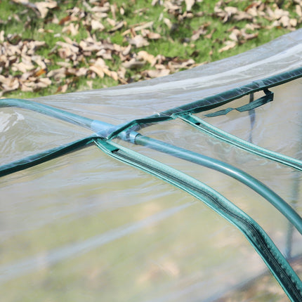 Gewächshaus mit Tür, Stahlrahmen, 350x100x80 cm, Grün