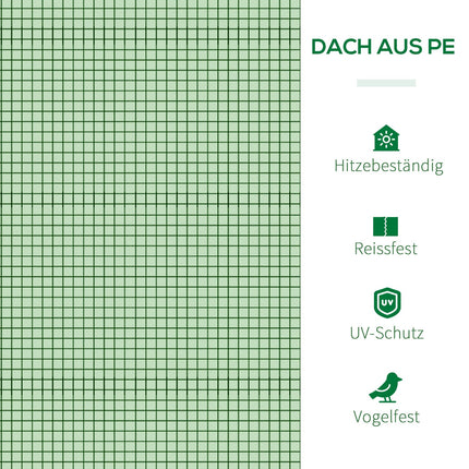 Gewächshaus mit Tür - Stahlrahmen, 295 x 100 x 80 cm