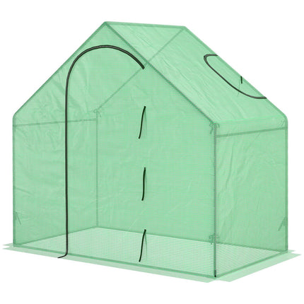 Serre à tomates en aluminium avec fenêtre et porte, cadre froid, acier vert, PVC, plastique, 180 x 100 x 168 cm