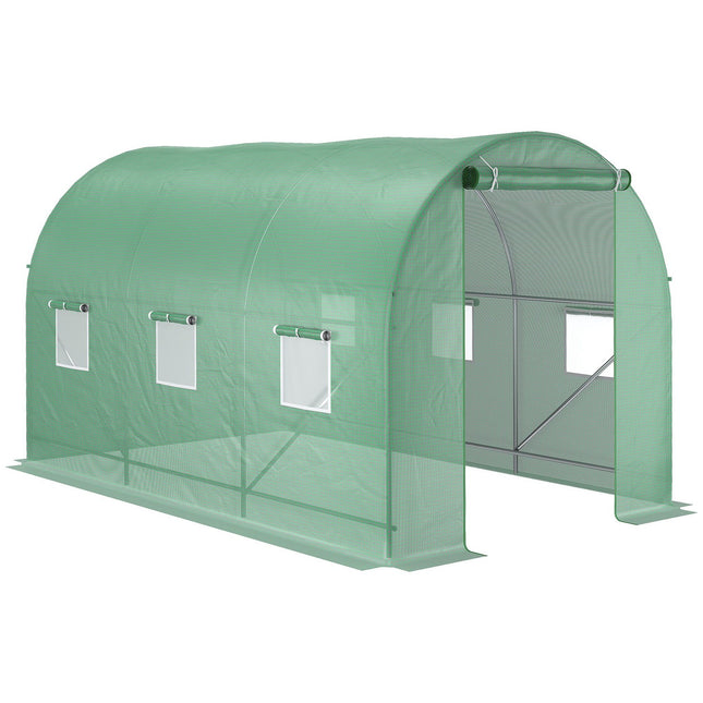 Folientunnel mit Fenster, 350x200x200 cm, grün