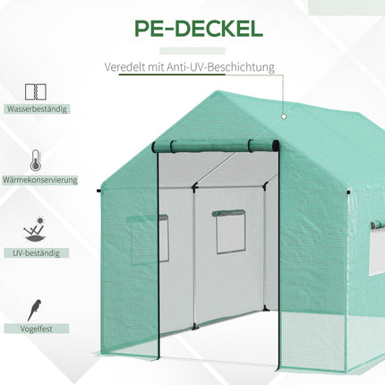 Winddichtes Foliengewächshaus 2x3x2m mit UV-Schutz