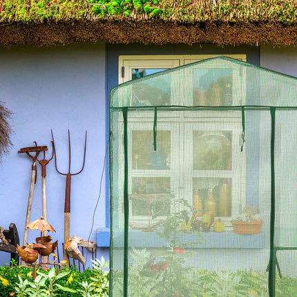 Foil greenhouse with shelf