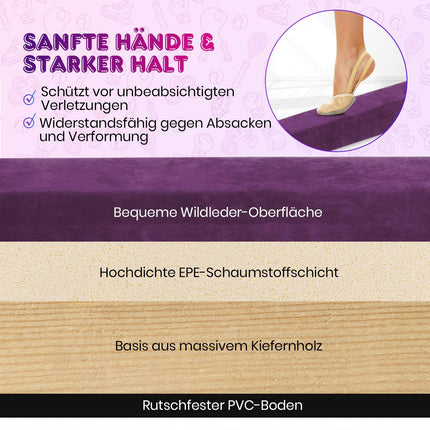 Faltbarer 270cm Gymnastik-Schwebebalken für Kinder, Lila